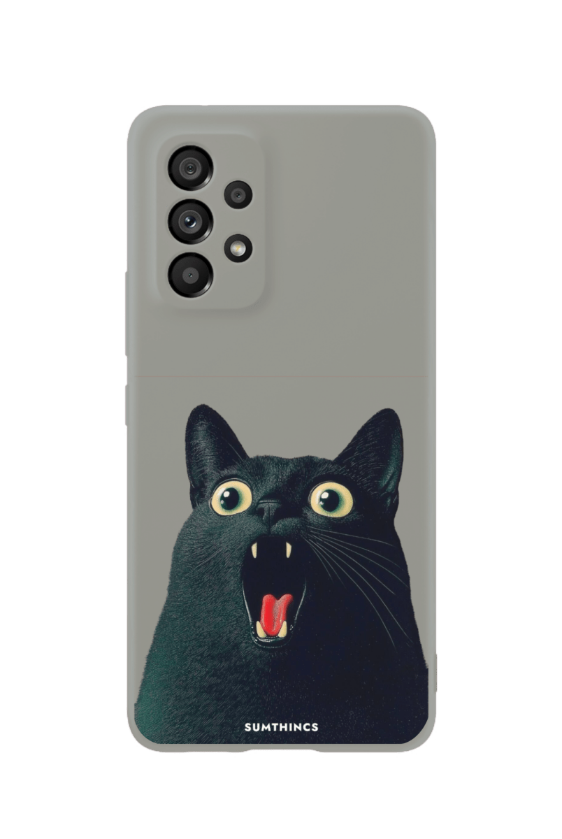 Samsung A13 Meoww Premium Telefon Kılıfı Gri - SUMTHINCS