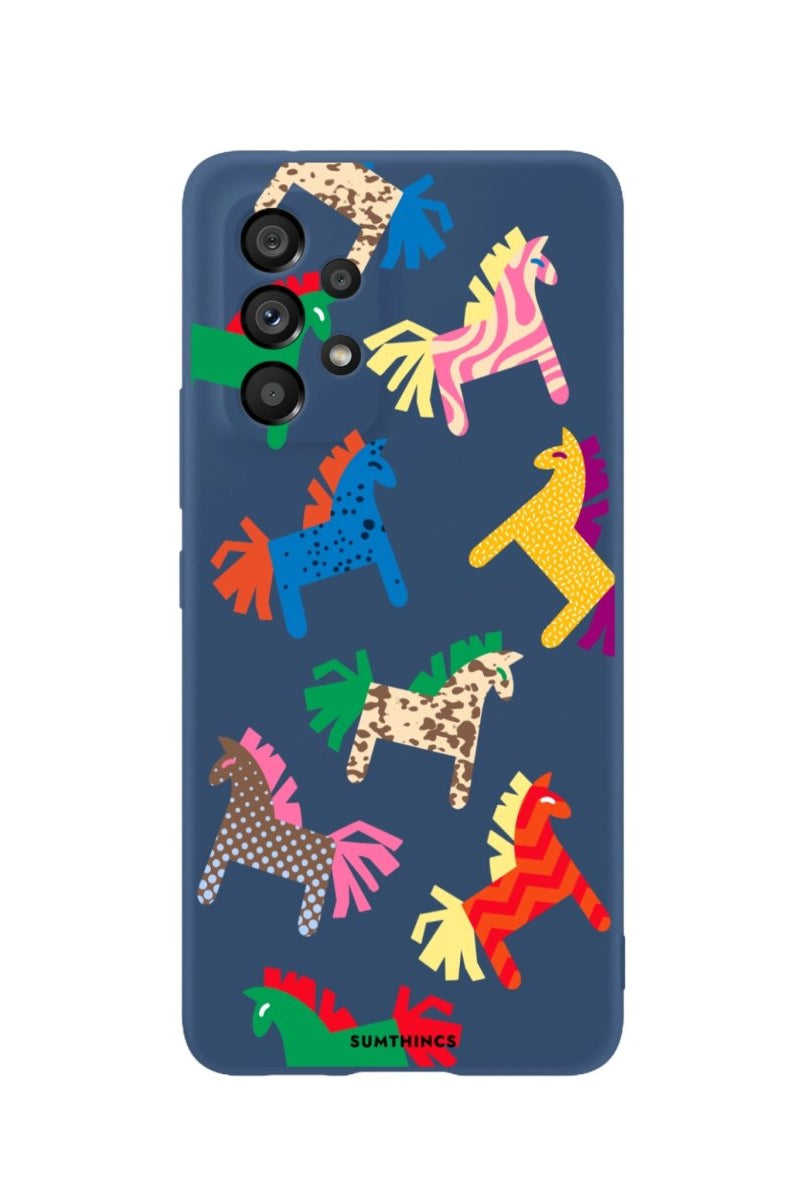 Samsung A13 Ponies Premium Telefon Kılıfı Pasifik Mavi - SUMTHINCS