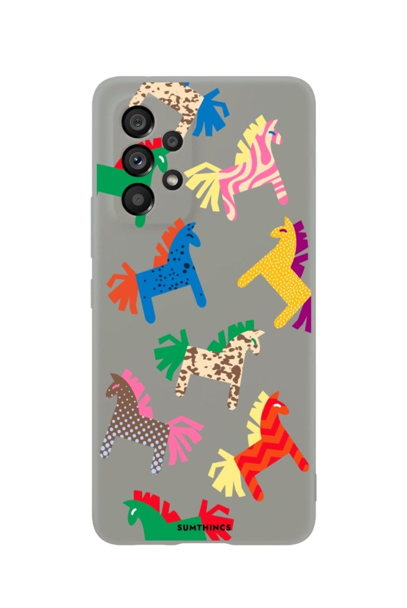 Samsung A13 Ponies Premium Telefon Kılıfı Gri - SUMTHINCS