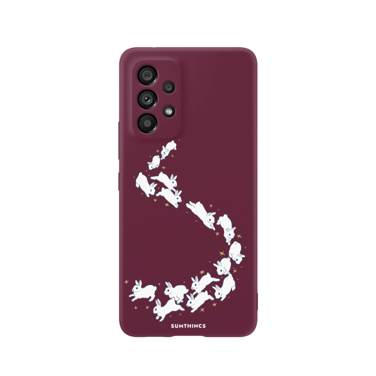 Samsung A13 Starry Bunnies Premium Telefon Kılıfı Bordo - SUMTHINCS