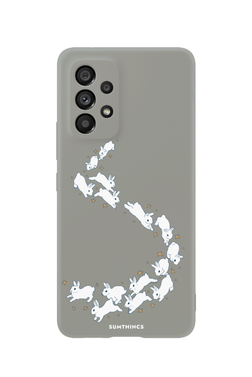 Samsung A13 Starry Bunnies Premium Telefon Kılıfı Gri - SUMTHINCS