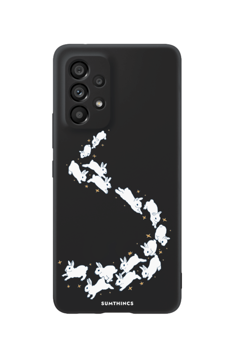 Samsung A13 Starry Bunnies Premium Telefon Kılıfı Siyah - SUMTHINCS