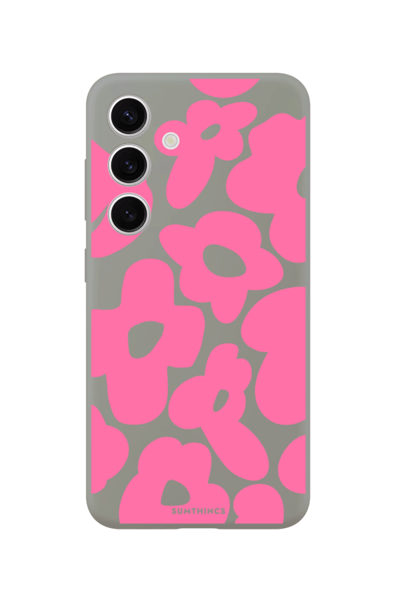 Samsung A14 Daisy Pop Premium Telefon Kılıfı Gri - SUMTHINCS