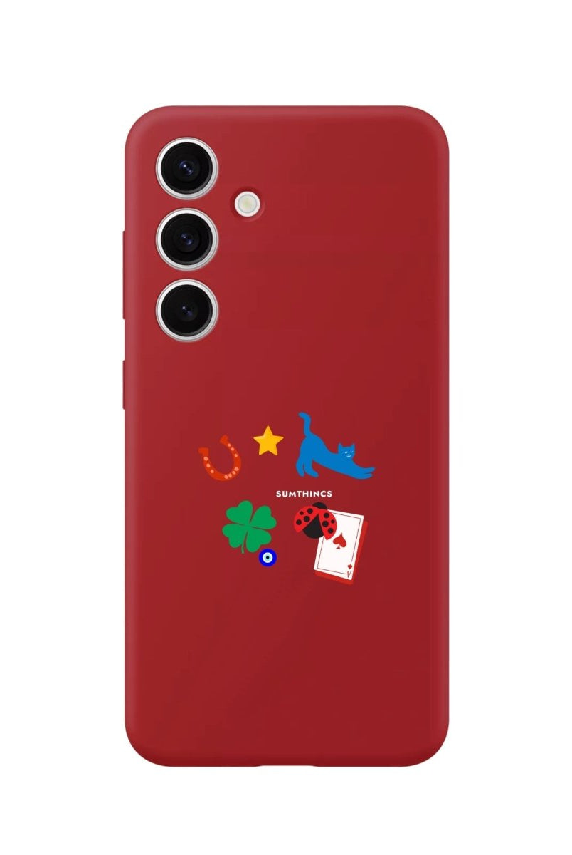 Samsung A14 Fortune Premium Telefon Kılıfı Kırmızı - SUMTHINCS