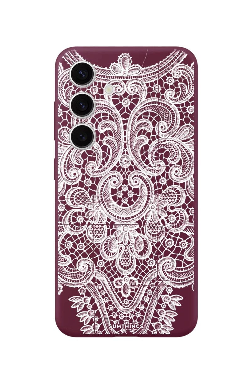 Samsung A14 Lacework Premium Telefon Kılıfı Bordo - SUMTHINCS