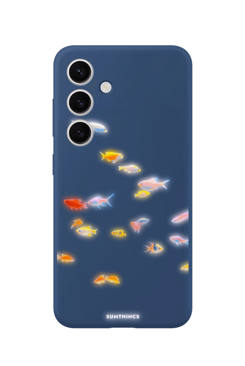 Samsung A14 Neon Fish Premium Telefon Kılıfı Pasifik Mavi - SUMTHINCS