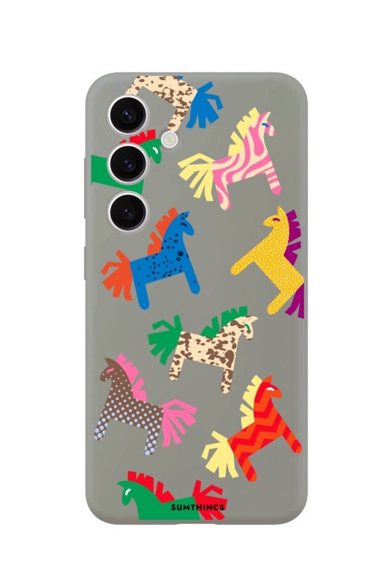 Samsung A14 Ponies Premium Telefon Kılıfı Gri - SUMTHINCS