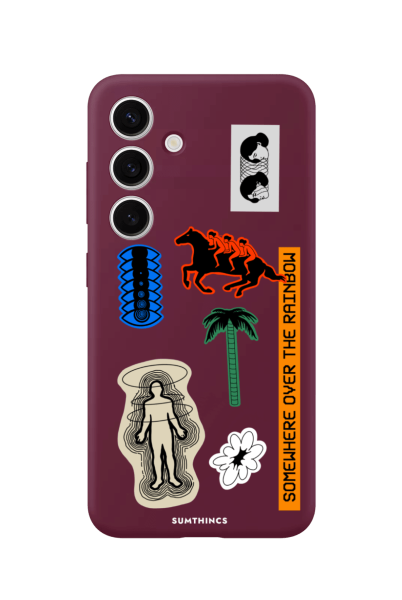 Samsung A14 Somewhere Premium Telefon Kılıfı Bordo - SUMTHINCS