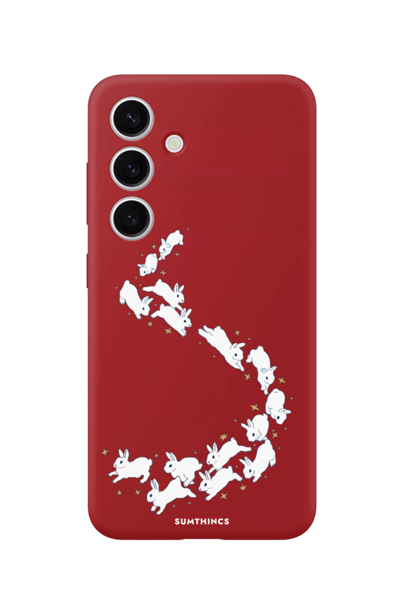Samsung A14 Starry Bunnies Premium Telefon Kılıfı Kırmızı - SUMTHINCS