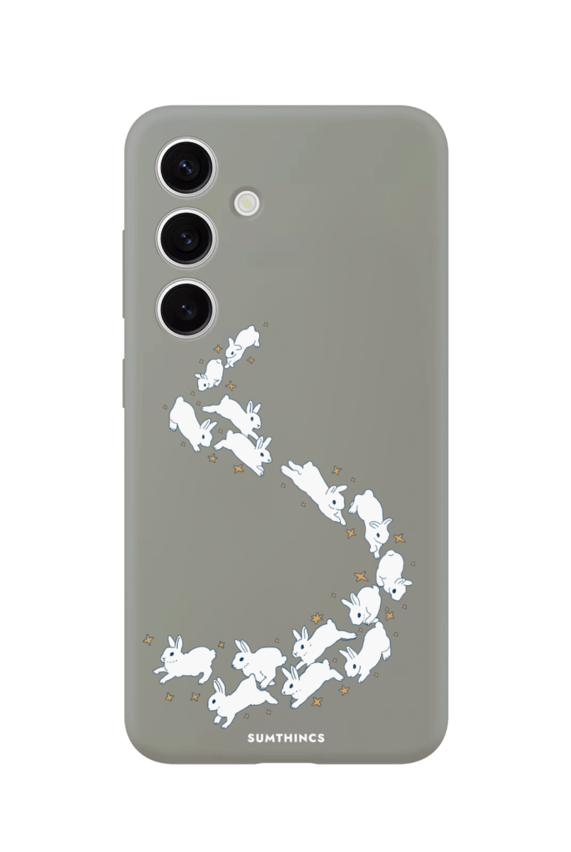 Samsung A14 Starry Bunnies Premium Telefon Kılıfı Gri - SUMTHINCS