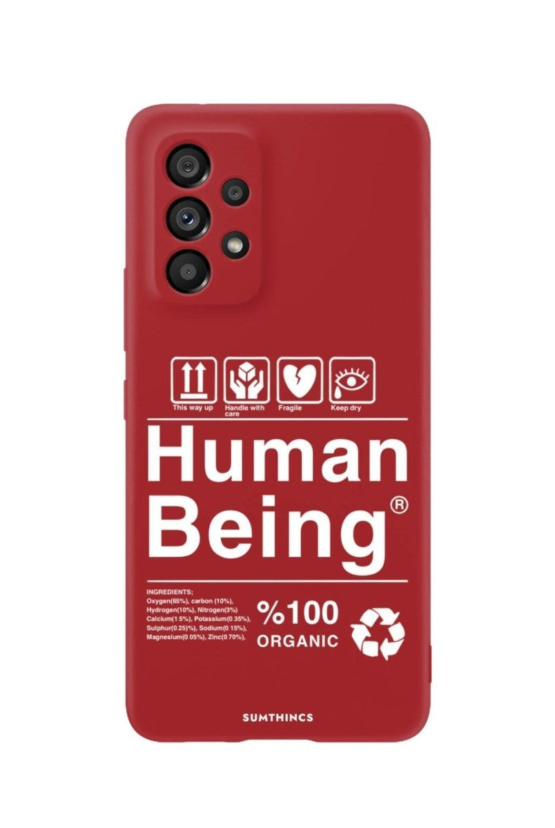 Samsung A22 Human Being Premium Telefon Kılıfı Kırmızı - SUMTHINCS