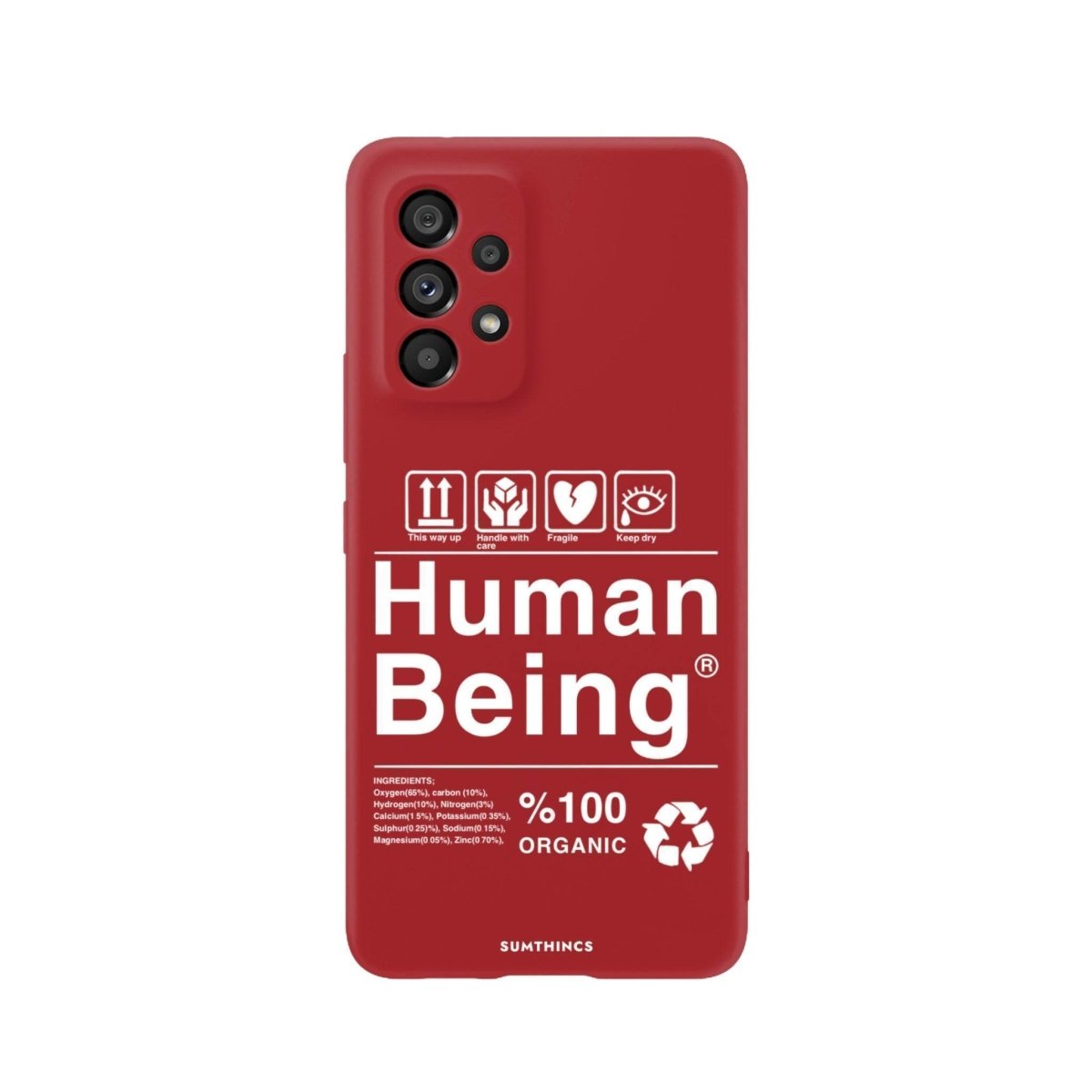 Samsung A22 Human Being Premium Telefon Kılıfı Kırmızı - SUMTHINCS