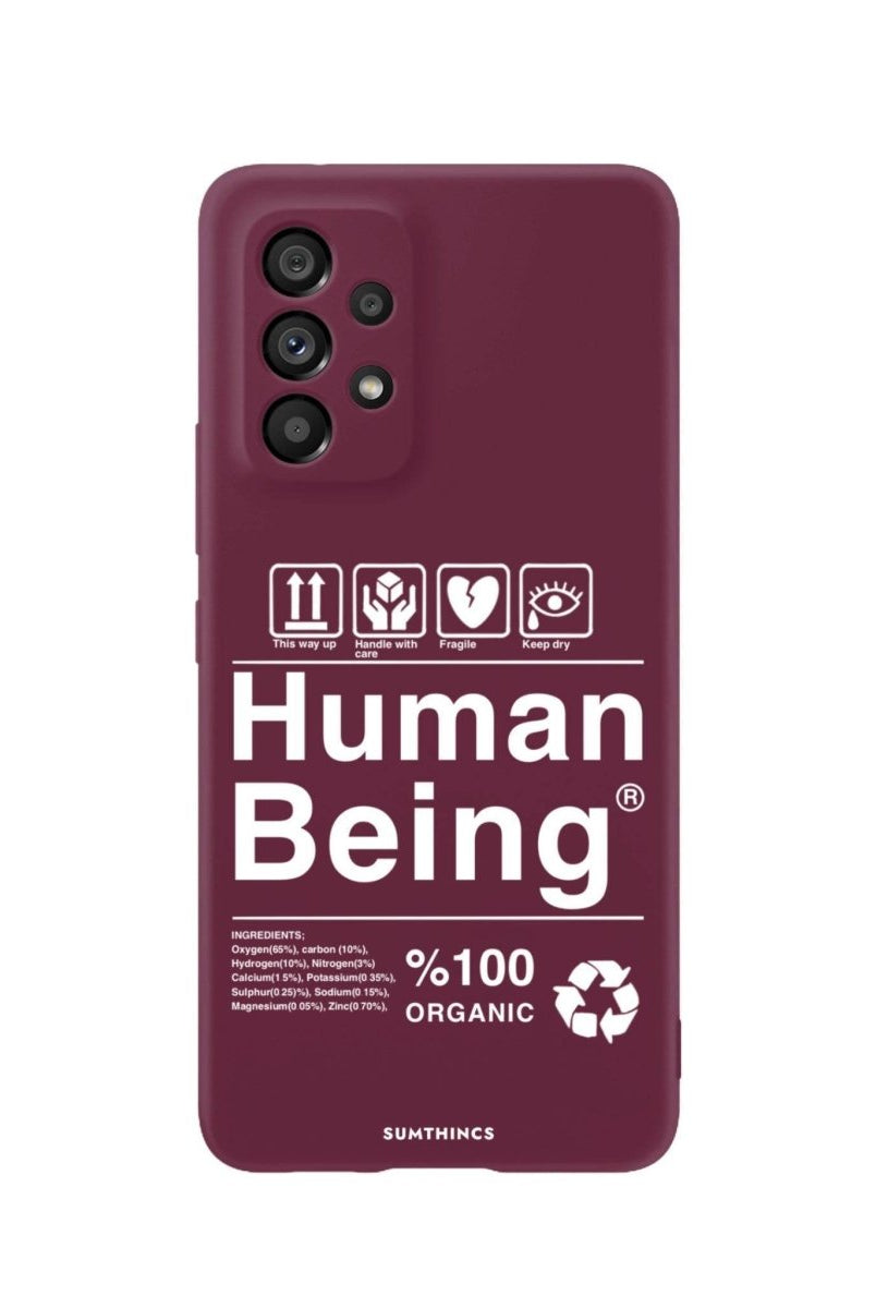 Samsung A22 Human Being Premium Telefon Kılıfı Bordo - SUMTHINCS
