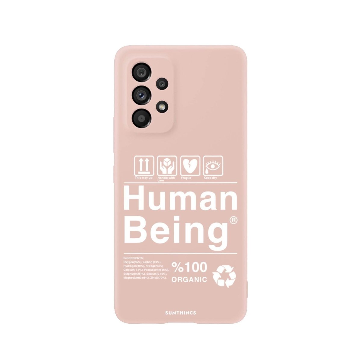 Samsung A22 Human Being Premium Telefon Kılıfı Bej - SUMTHINCS