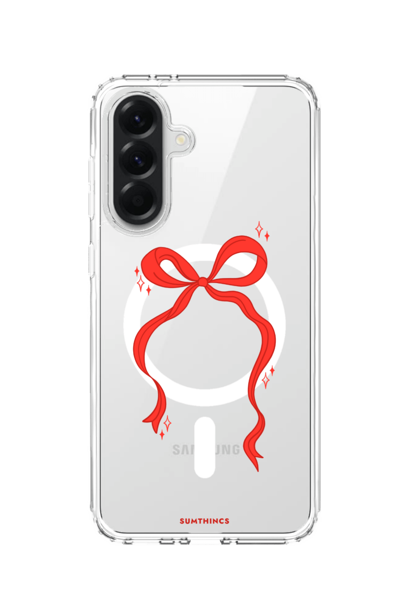 Samsung A56 Red Bow Clear Magsafe Telefon Kılıfı - SUMTHINCS