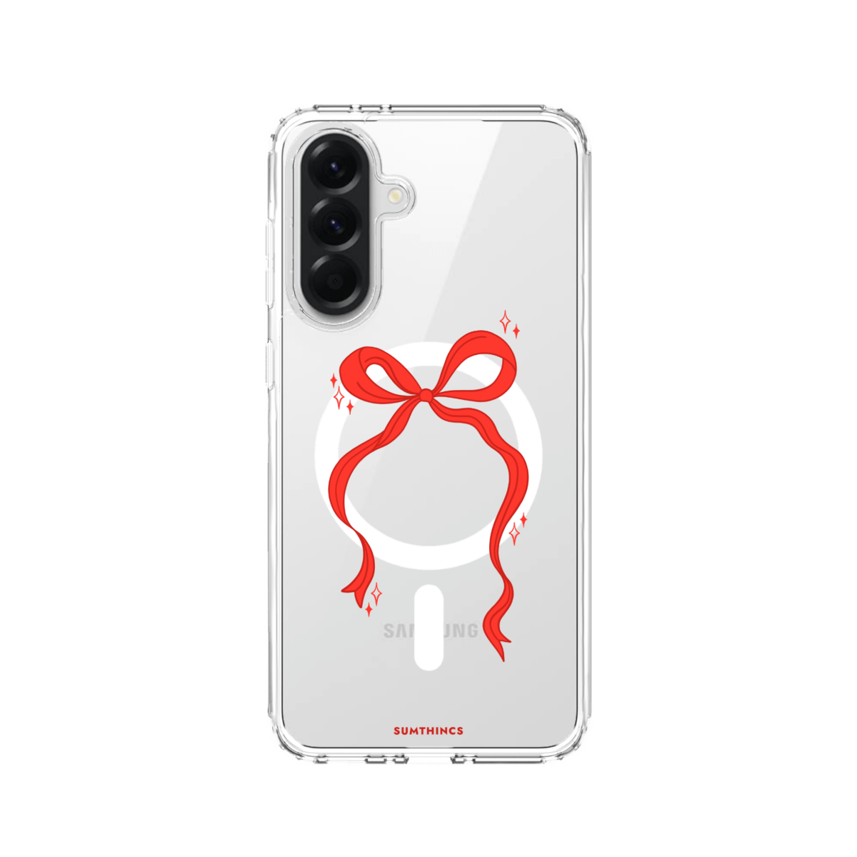 Samsung A56 Red Bow Clear Magsafe Telefon Kılıfı - SUMTHINCS