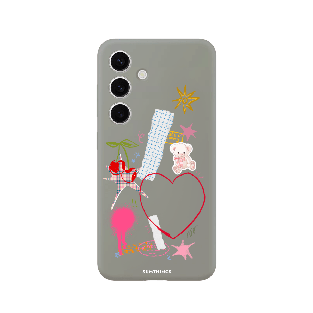 Samsung A56 Sweet Chaos Premium Telefon Kılıfı Gri - SUMTHINCS