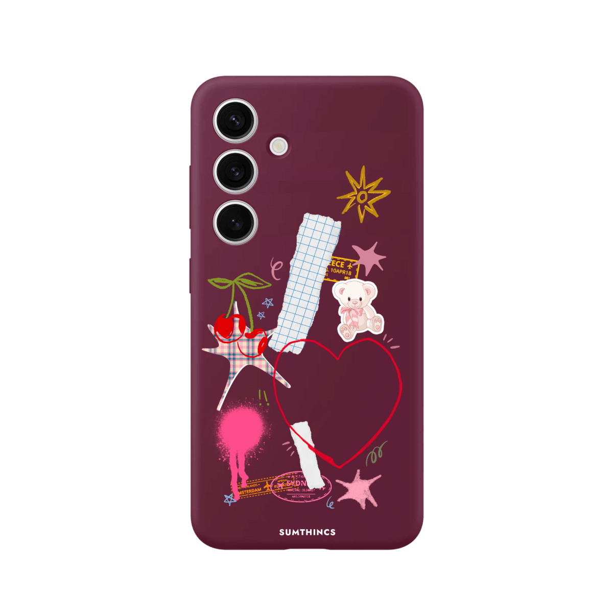 Samsung A56 Sweet Chaos Premium Telefon Kılıfı Bordo - SUMTHINCS