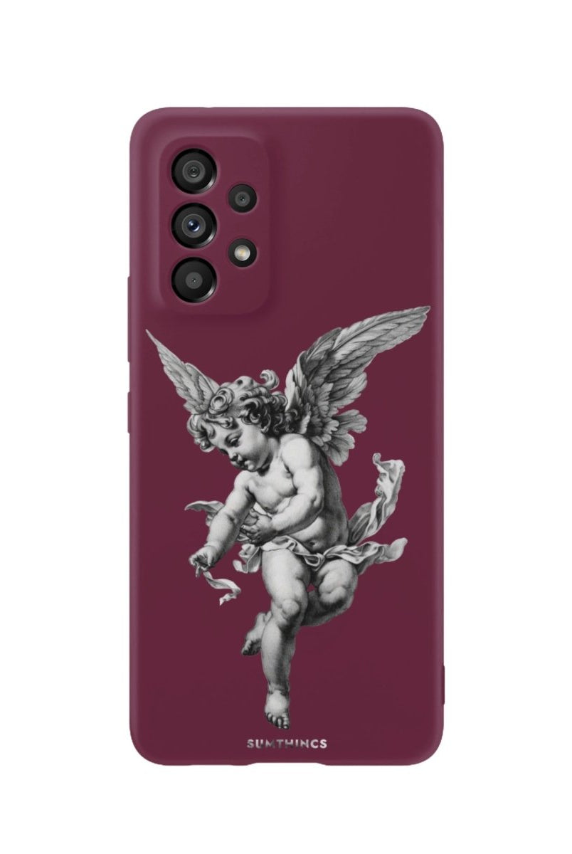 Samsung A73 Angel Premium Telefon Kılıfı Bordo - SUMTHINCS
