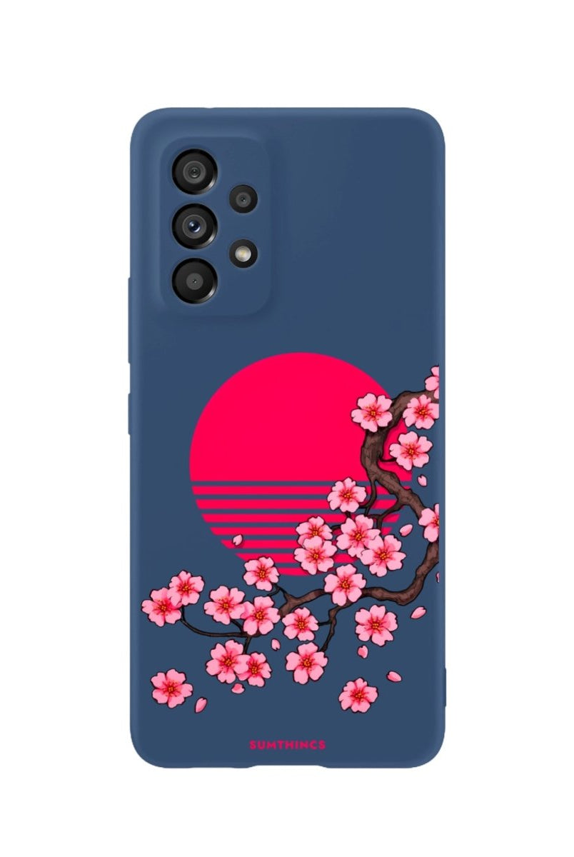 Samsung A73 Cherry Blossom Dawn Premium Telefon Kılıfı Pasifik Mavi - SUMTHINCS