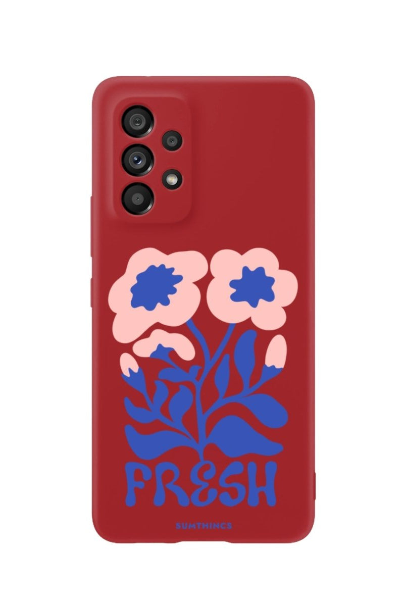 Samsung A73 Fresh Flowers Premium Telefon Kılıfı Kırmızı - SUMTHINCS