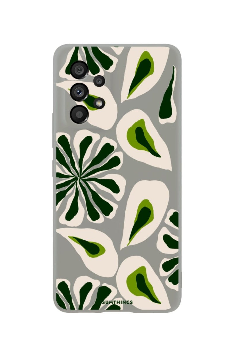 Samsung A73 Leafs Premium Telefon Kılıfı Gri - SUMTHINCS