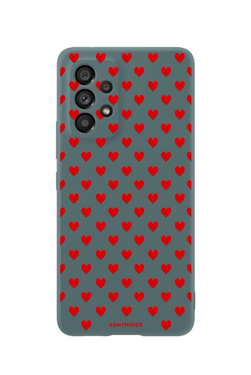 Samsung A73 Little Hearts Premium Telefon Kılıfı Kaktüs Yeşili - SUMTHINCS