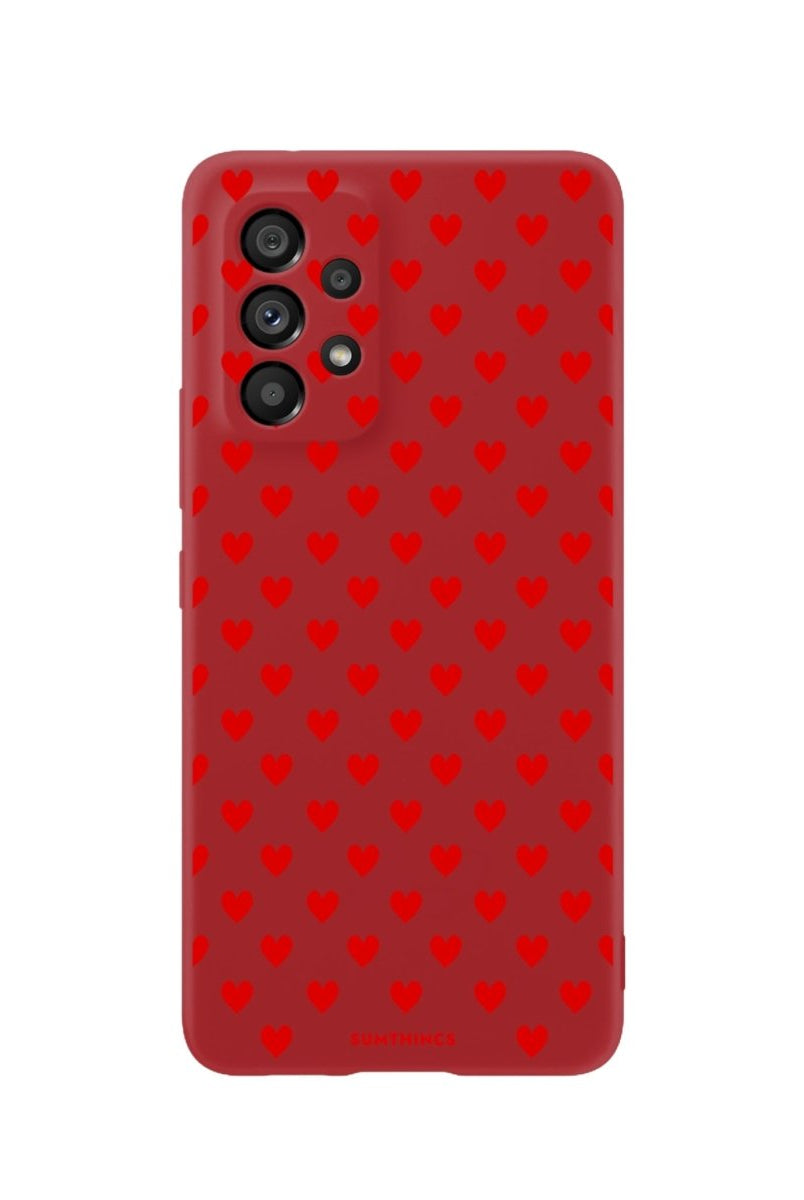 Samsung A73 Little Hearts Premium Telefon Kılıfı Kırmızı - SUMTHINCS