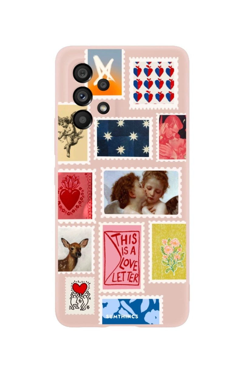 Samsung A73 Love Letter Premium Telefon Kılıfı Bej - SUMTHINCS