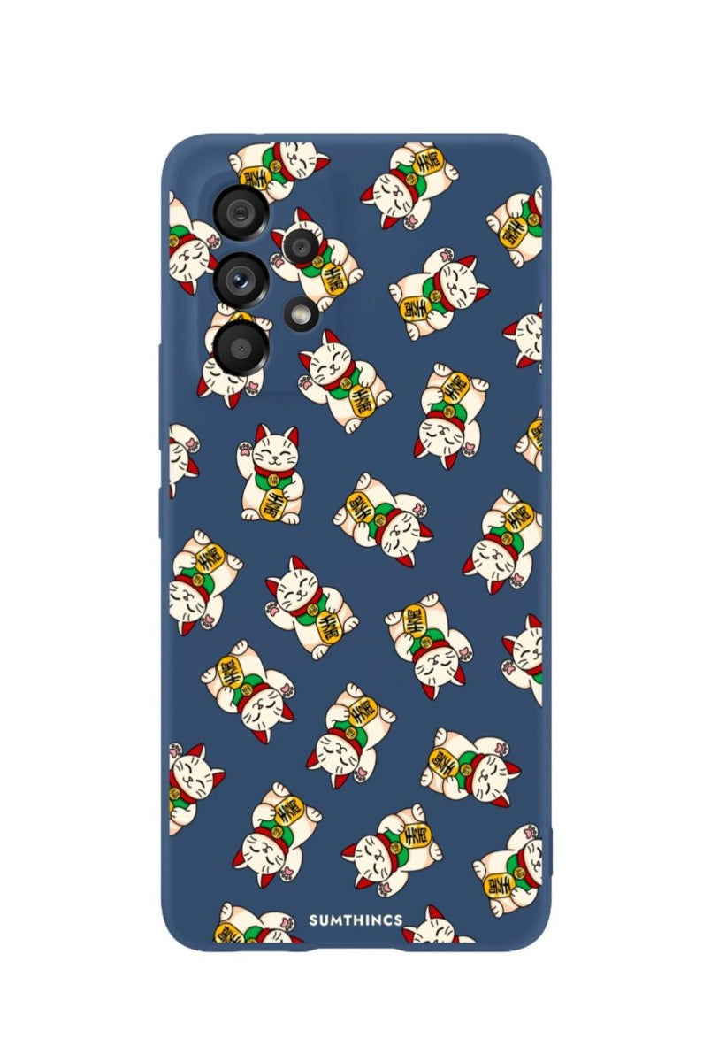Samsung A73 Maneki Neko Premium Telefon Kılıfı Pasifik Mavi - SUMTHINCS
