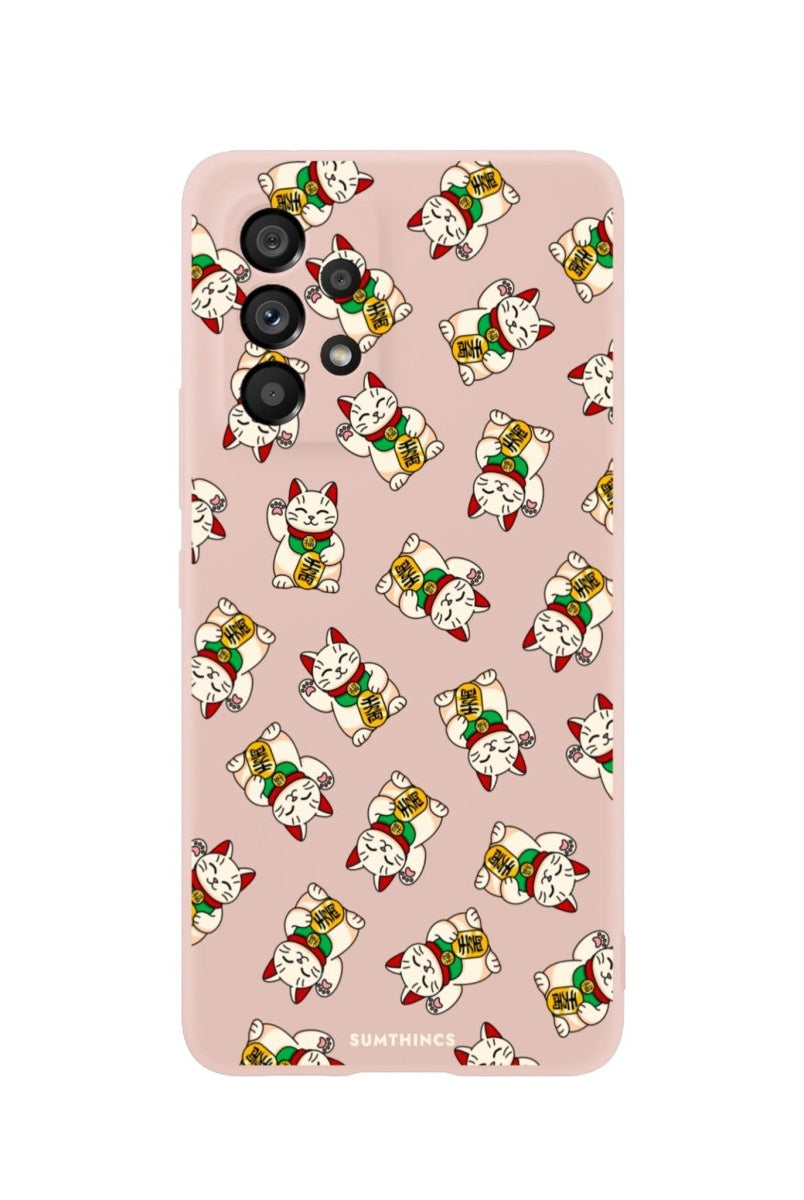 Samsung A73 Maneki Neko Premium Telefon Kılıfı Bej - SUMTHINCS