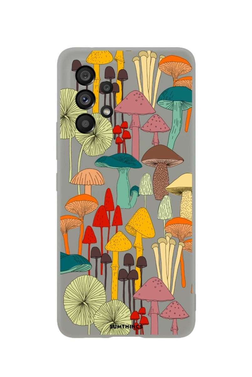 Samsung A73 Mushrooms Premium Telefon Kılıfı Gri - SUMTHINCS