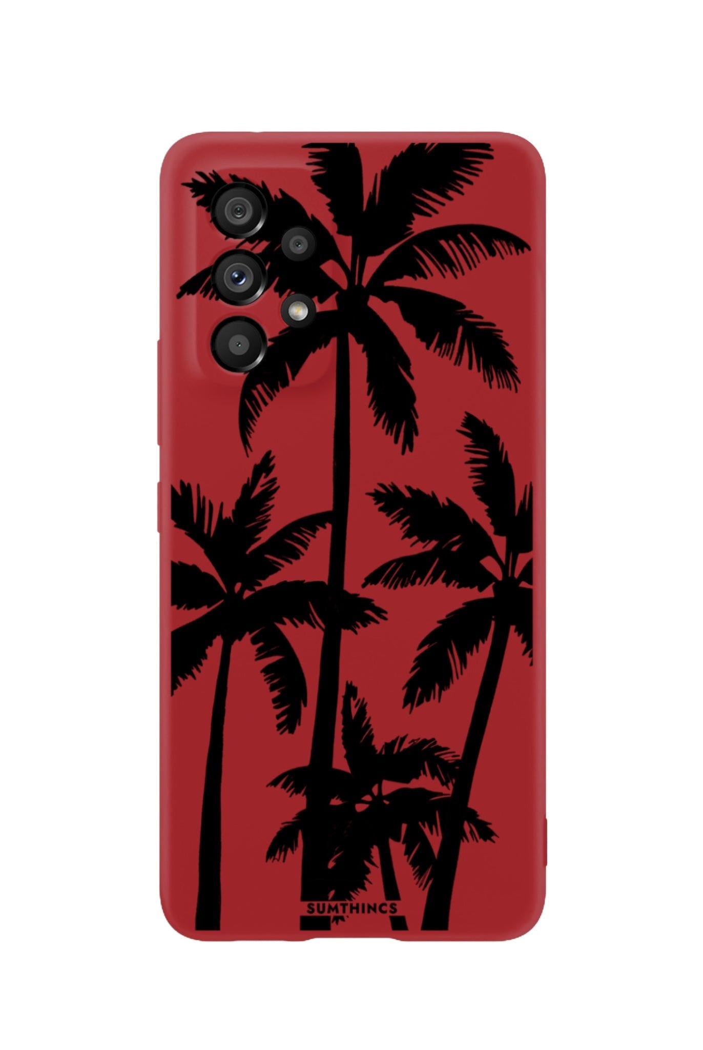 Samsung A73 Palm Trees Premium Telefon Kılıfı Kırmızı - SUMTHINCS
