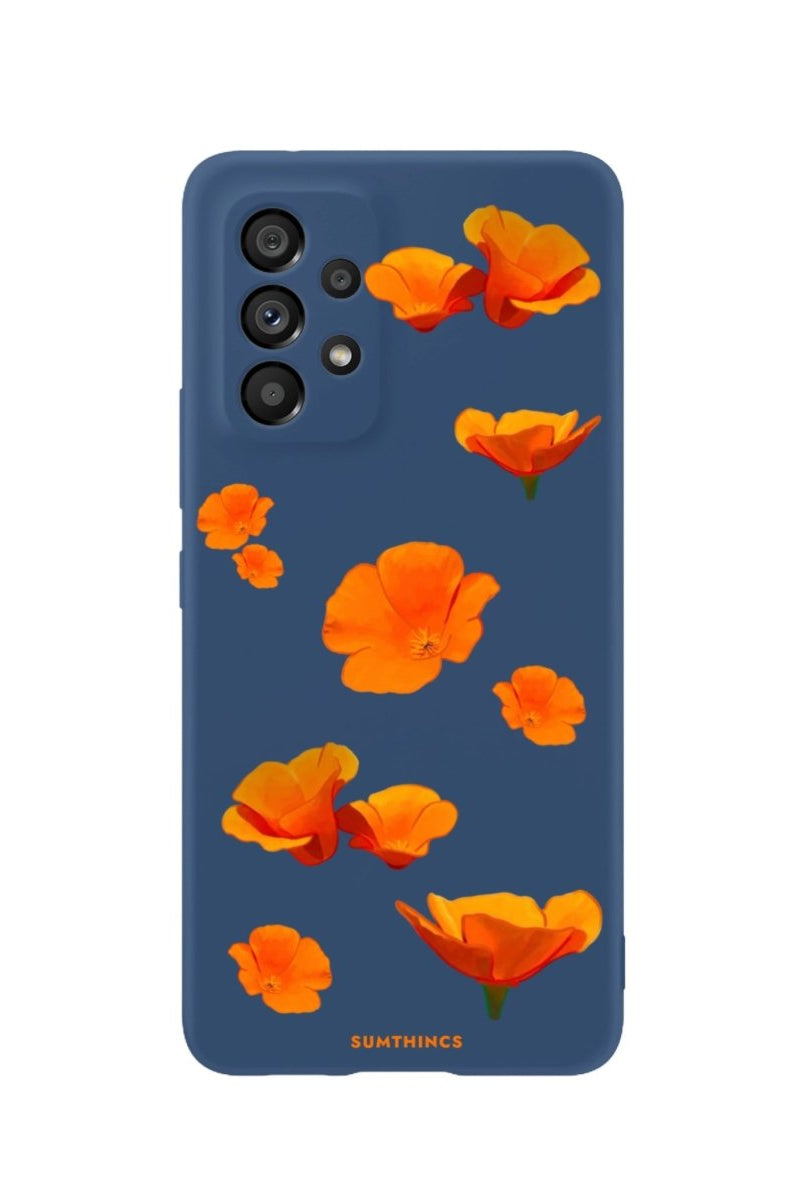 Samsung A73 Poppies Premium Telefon Kılıfı Pasifik Mavi - SUMTHINCS