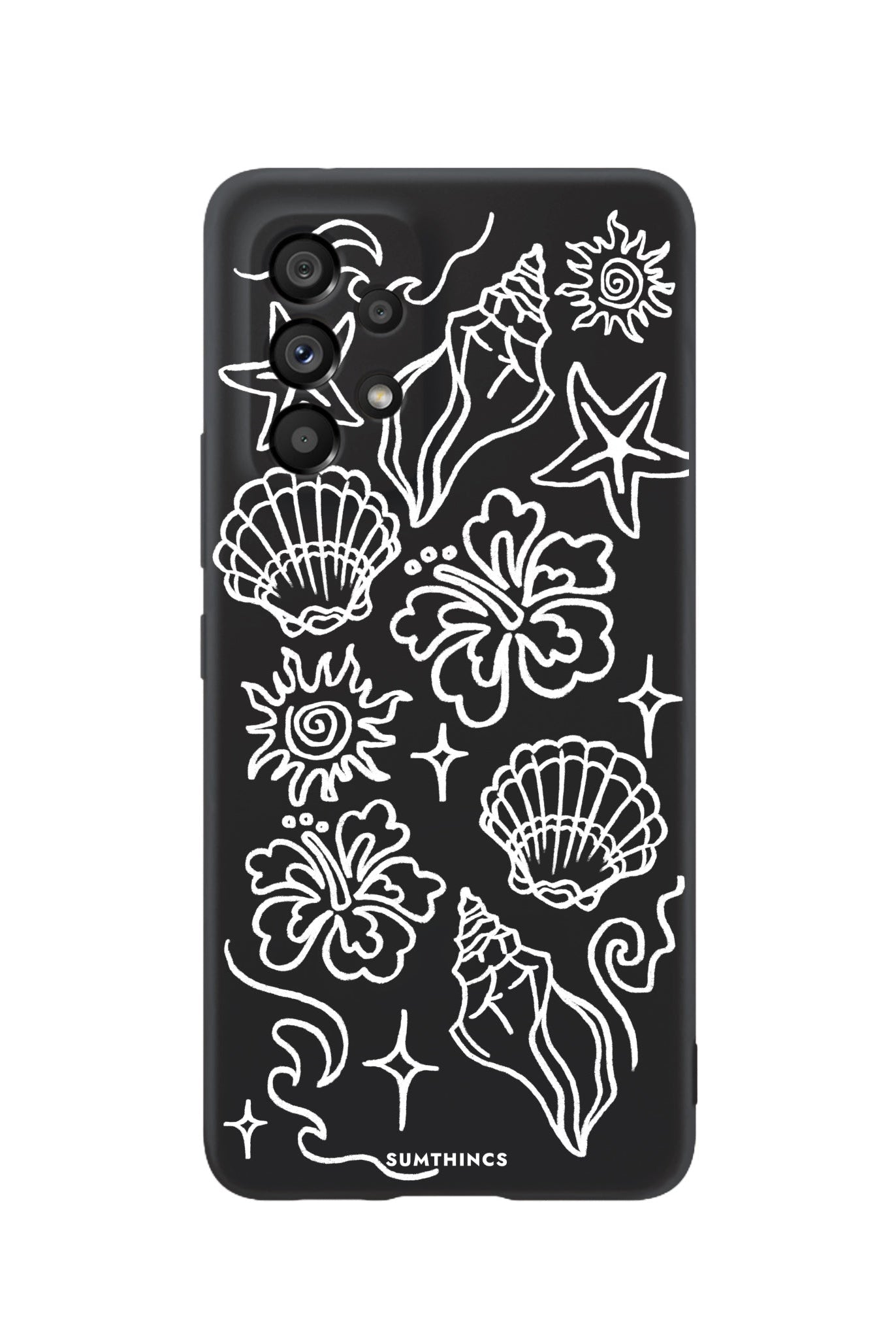 Samsung A73 Summer Sketch Premium Telefon Kılıfı Siyah - SUMTHINCS