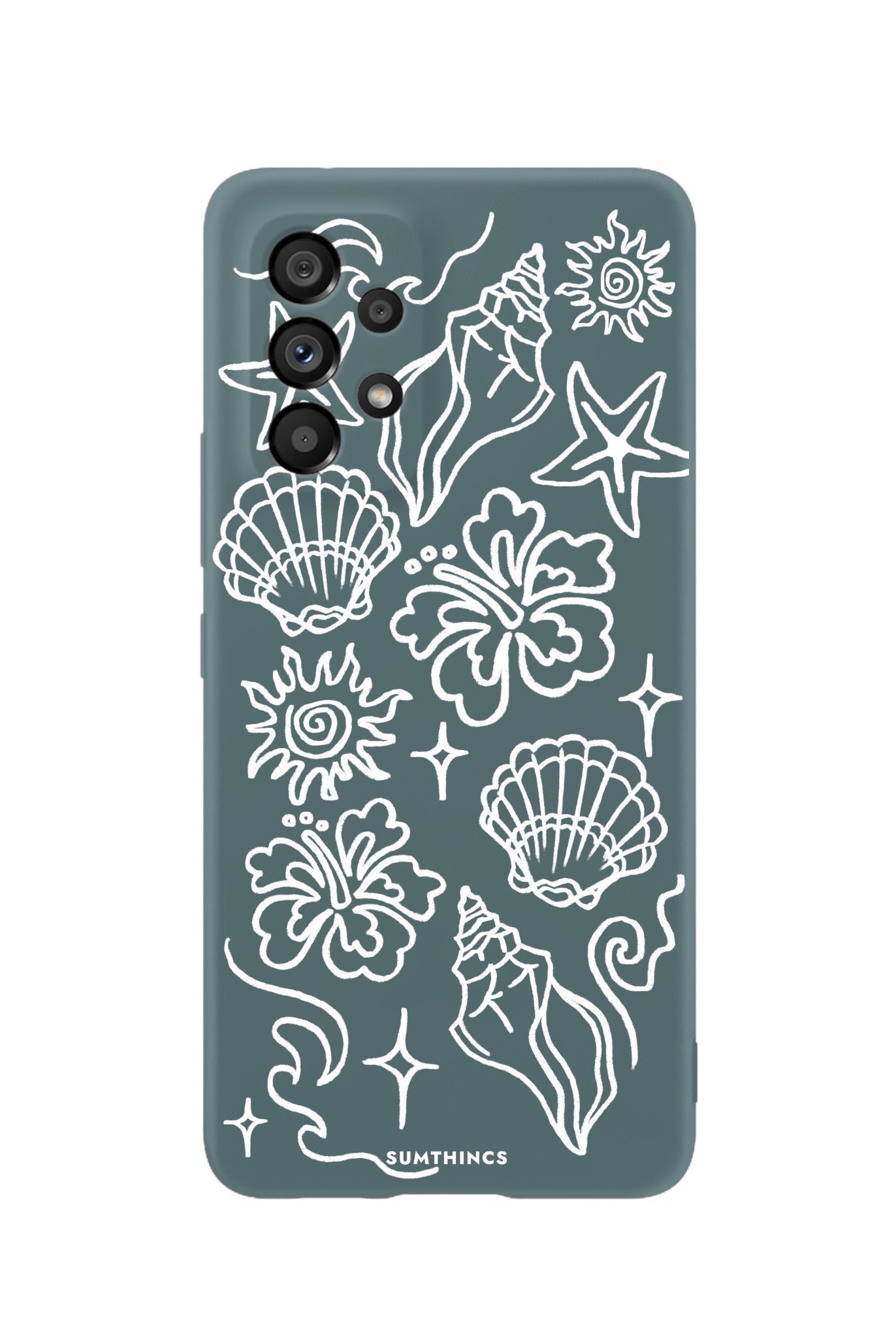 Samsung A73 Summer Sketch Premium Telefon Kılıfı Kaktüs Yeşili - SUMTHINCS