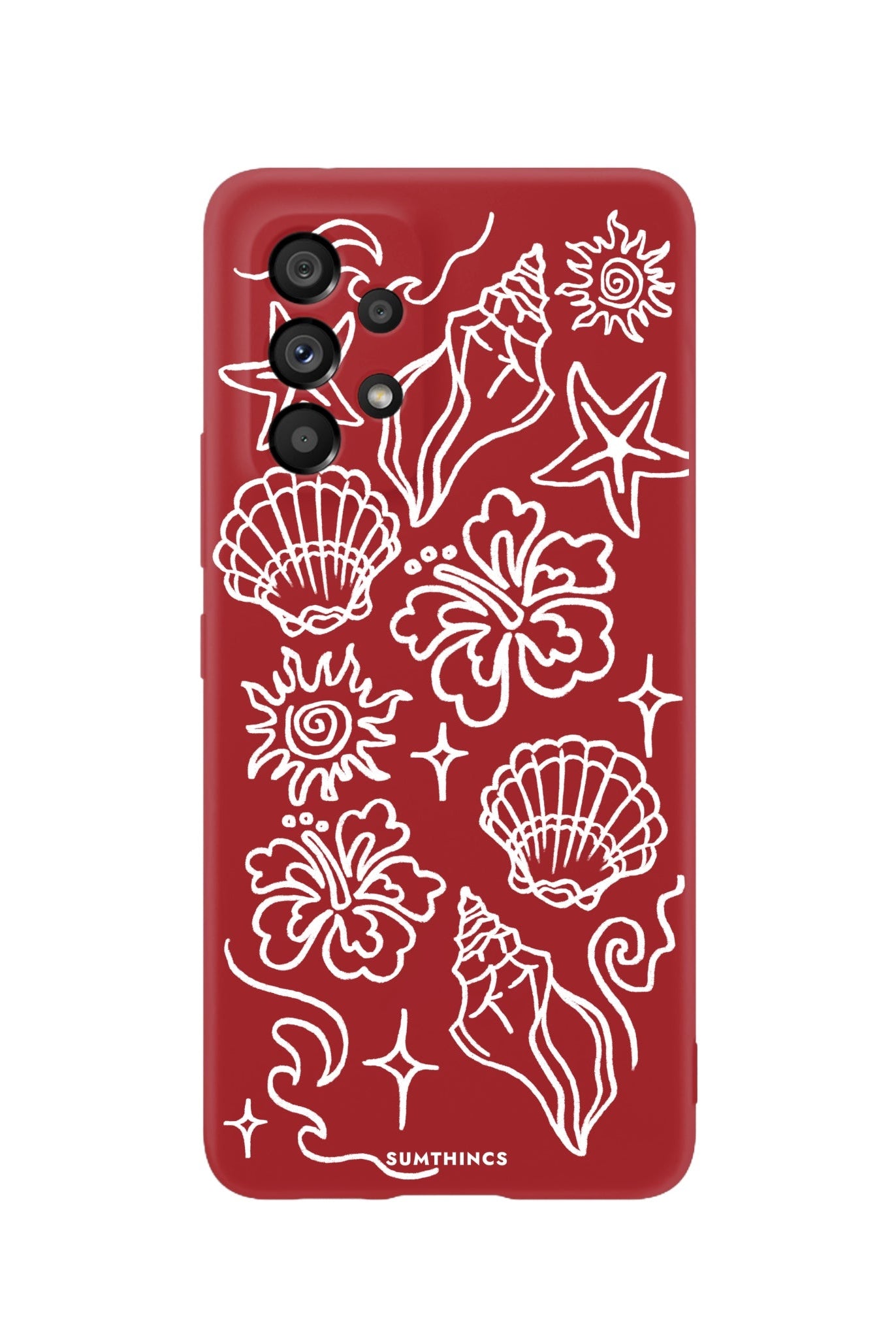 Samsung A73 Summer Sketch Premium Telefon Kılıfı Kırmızı - SUMTHINCS
