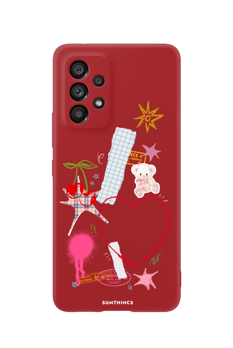 Samsung A73 Sweet Chaos Premium Telefon Kılıfı Kırmızı - SUMTHINCS