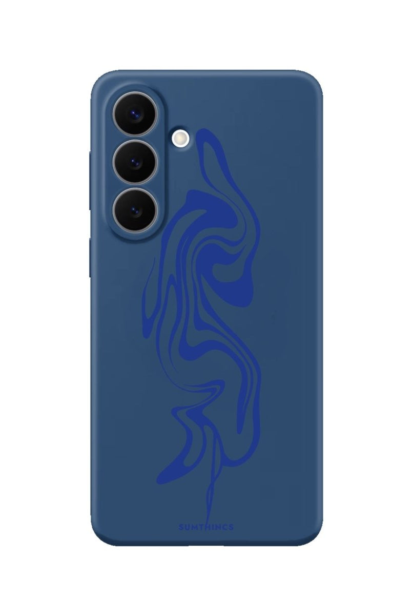 Samsung Abstract Ink Premium Telefon Kılıfı Pasifik Mavi - Sumthincs