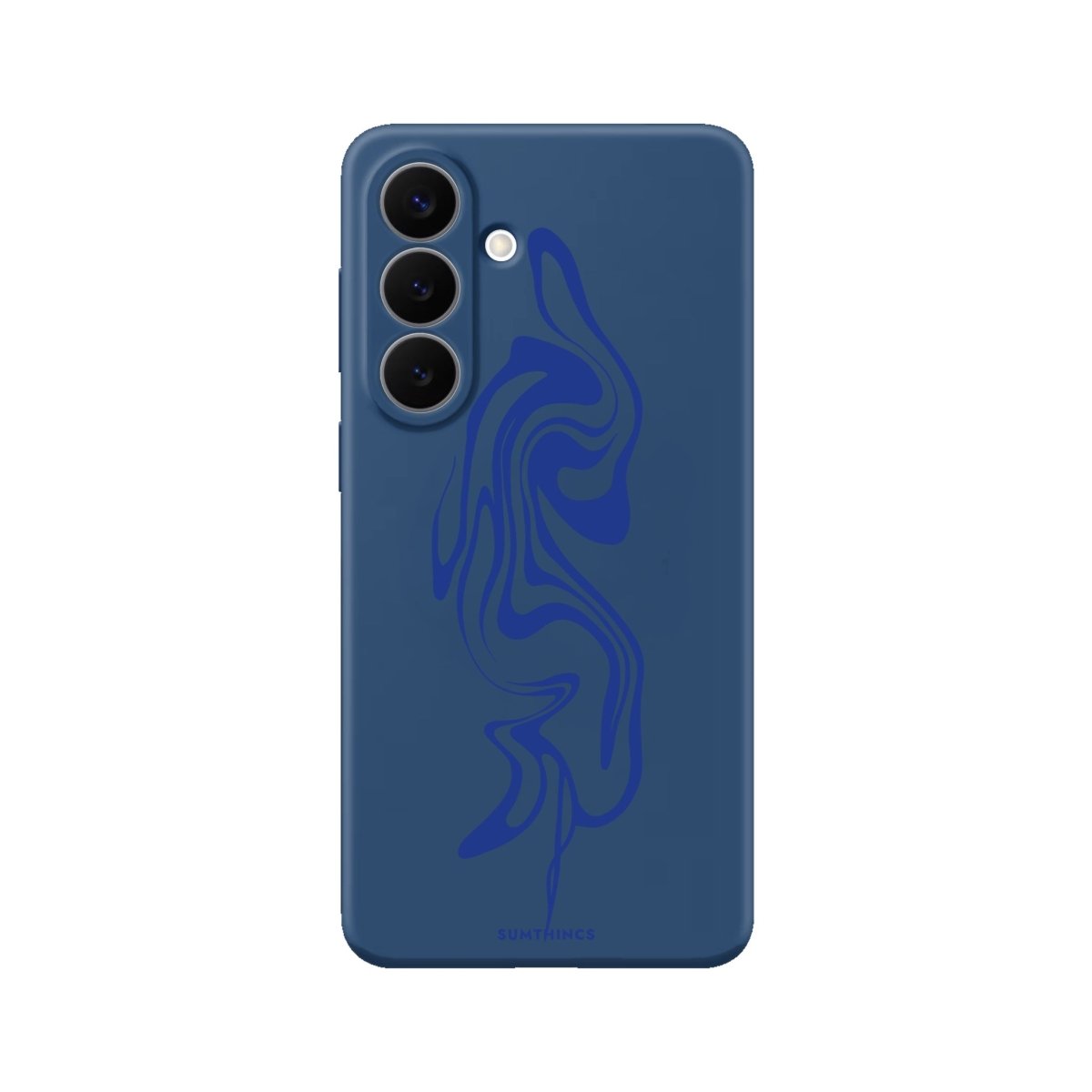 Samsung Abstract Ink Premium Telefon Kılıfı Pasifik Mavi - Sumthincs