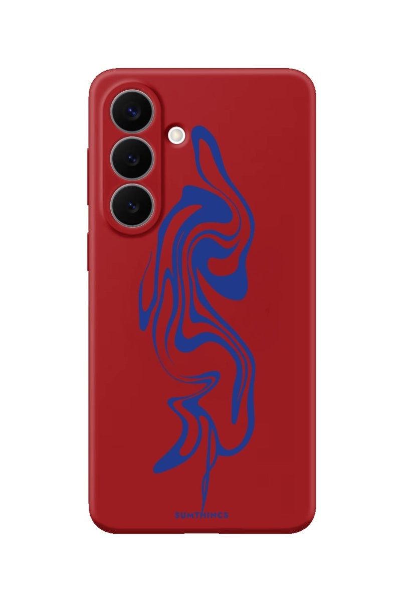 Samsung Abstract Ink Premium Telefon Kılıfı Kırmızı - Sumthincs