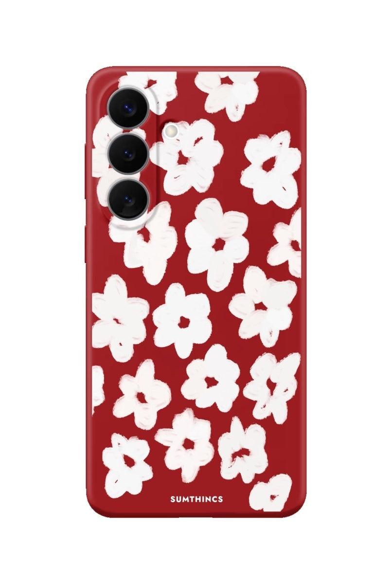 Samsung Blossoms Premium Telefon Kılıfı Kırmızı - Sumthincs