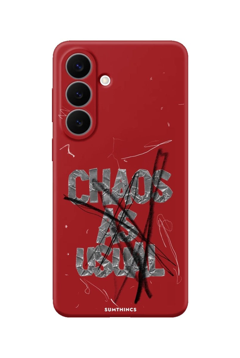 Samsung Chaos Premium Telefon Kılıfı Kırmızı - Sumthincs