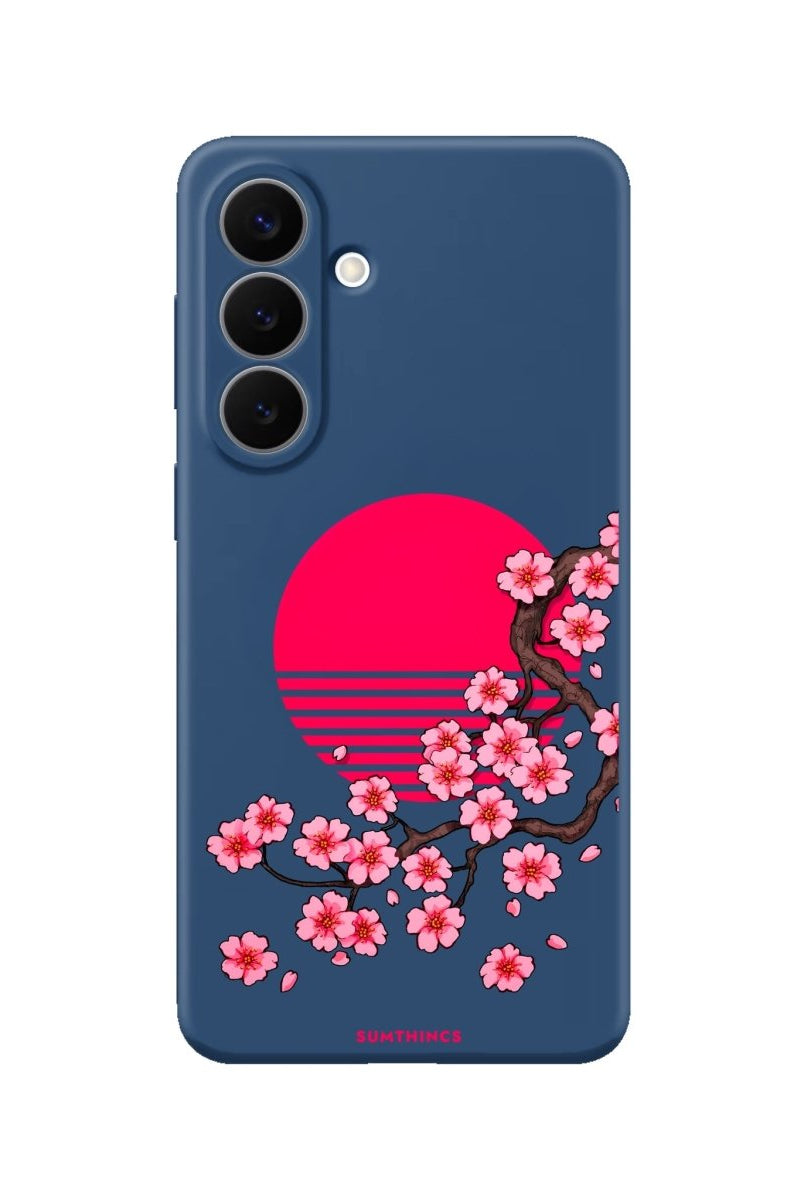 Samsung Cherry Blossom Dawn Premium Telefon Kılıfı Pasifik Mavi - Sumthincs