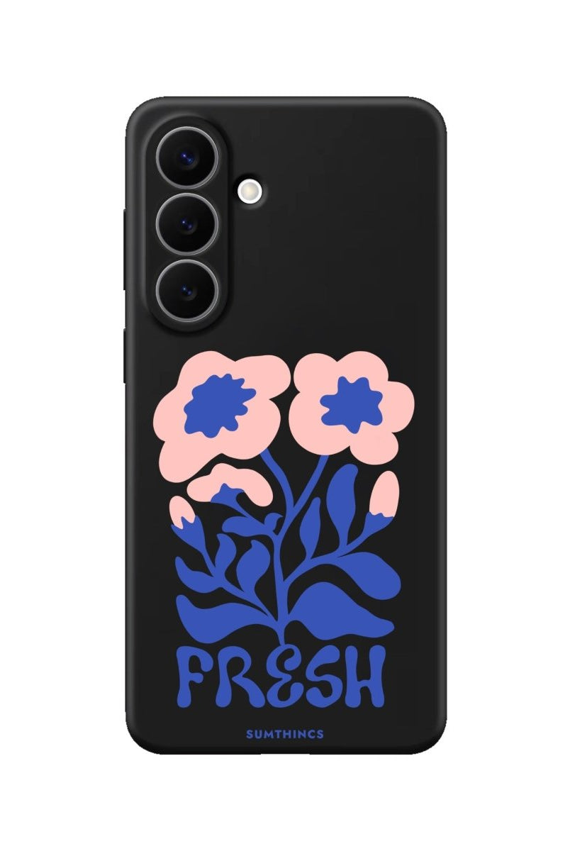Samsung Fresh Flowers Premium Telefon Kılıfı Siyah - Sumthincs