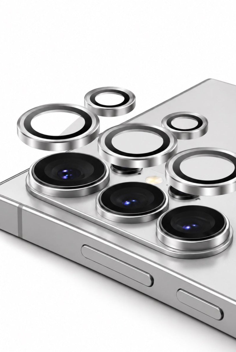 Samsung Kamera Lens Koruyucu – Metal Çerçeveli Gümüş - Sumthincs