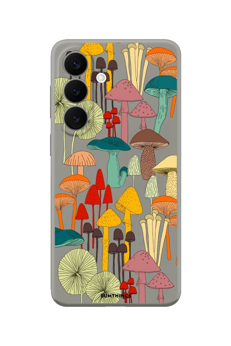 Samsung Mushrooms Premium Telefon Kılıfı Gri - Sumthincs