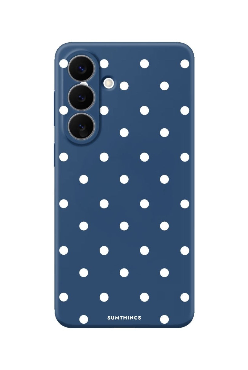 Samsung Polka Dots Premium Telefon Kılıfı Pasifik Mavi - Sumthincs