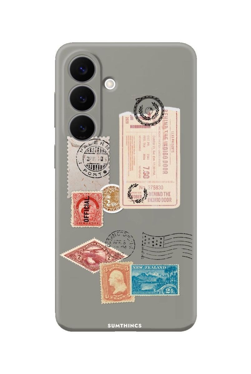 Samsung Post Stamps Premium Telefon Kılıfı Gri - Sumthincs