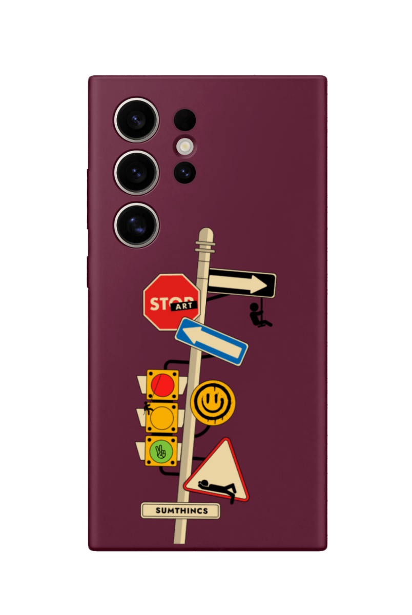 Samsung S22 Ultra Crossroad Premium Telefon Kılıfı Bordo - SUMTHINCS